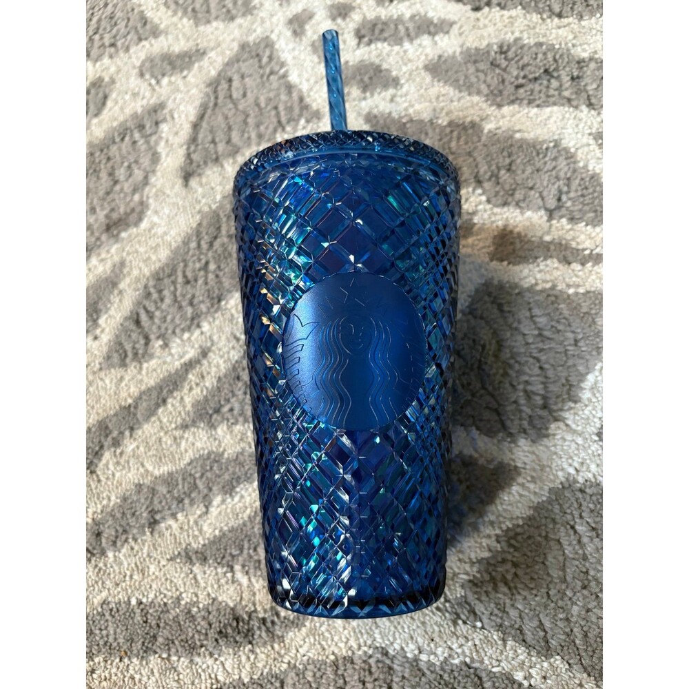 Royal Blue Ridged Iridescent 16 Oz Starbucks Cold Cup